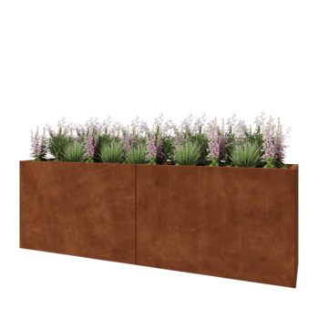 Jardinieră XXL din oțel corten - Dreptunghiular - 240 x 50 x 80 cm - Fără placă de bază