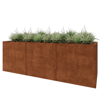 Jardinieră XXL din oțel corten - Dreptunghiular - 300 x 100 x 100 cm - Fără placă de bază