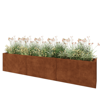 Jardinieră XXL din oțel corten - Dreptunghiular - 300 x 40 x 60 cm - Fără placă de bază