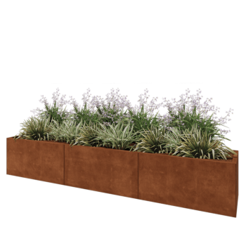 Jardinieră XXL din oțel corten - Dreptunghiular - 300 x 50 x 50 cm - Fără placă de bază