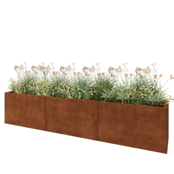 Jardinieră XXL din oțel corten - Dreptunghiular - 300 x 50 x 60 cm - Fără placă de bază