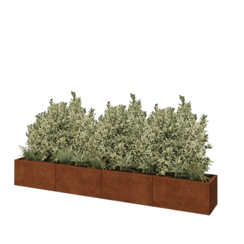 Jardinieră XXL din oțel corten - Dreptunghiular - 320 x 40 x 40 cm - Fără placă de bază