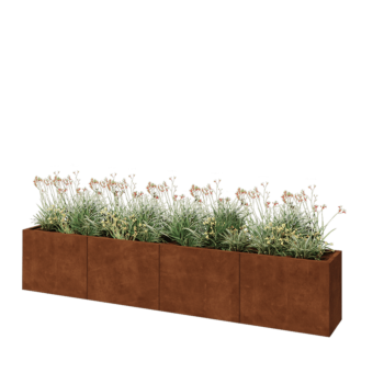 Jardinieră XXL din oțel corten - Dreptunghiular - 320 x 40 x 60 cm - Cu placă de bază