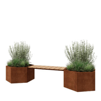 Bancă cu jardiniere din oțel corten Vegas Denver