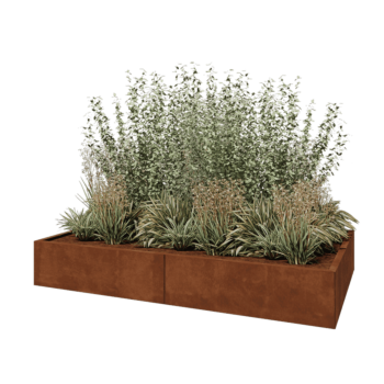 Jardinieră XXL din oțel corten - Dreptunghiular - 200 x 120 x 30 cm - Fără placă de bază