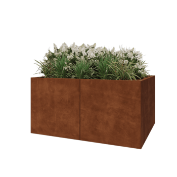 Jardinieră XXL din oțel corten - Dreptunghiular - 160 x 120 x 80 cm - Fără placă de bază