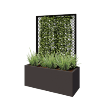 Spalier pentru plante cățărătoare din oțel - 90 x 3 x 117,5 cm - RAL9005 mat (negru) - Pentru jardinieră 40 cm