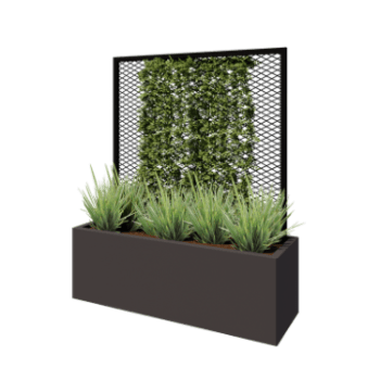 Spalier pentru plante cățărătoare din oțel - 110 x 3 x 117,5 cm - RAL9005 mat (negru) - Pentru jardinieră 40 cm