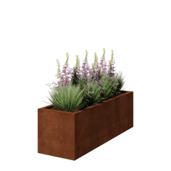 Jardiniere sudată din oțel corten Montana 150 x 50 x 50 cm