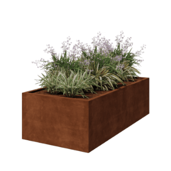 Jardiniere sudată din oțel corten Montana 200 x 100 x 60 cm