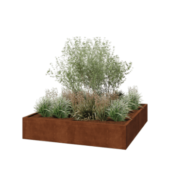 Jardiniere sudată din oțel corten Montana 200 x 200 x 40 cm