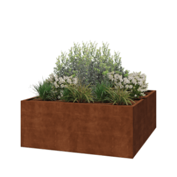 Jardiniere sudată din oțel corten Montana 200 x 200 x 80 cm