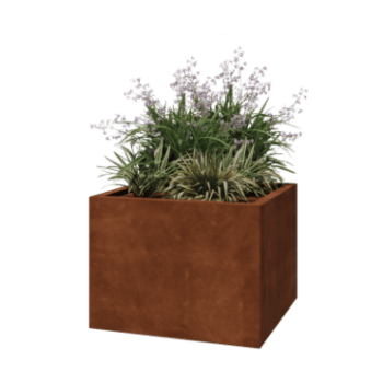 Jardinieră din oțel corten - Pătrat - 80 x 80 x 60 cm - Sudat - Fără placă de bază