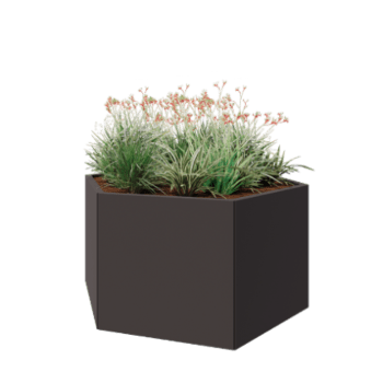 Jardinieră din oțel - Hexagonal - 139,3 x 121 x 70 cm - RAL7016 mat (gri antracit) - Fără placă de bază