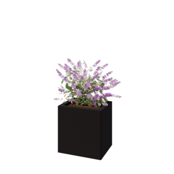 Jardinieră din oțel - Dreptunghiular - 40 x 30 x 40 cm - RAL9005 mat (negru) - Cu placă de bază