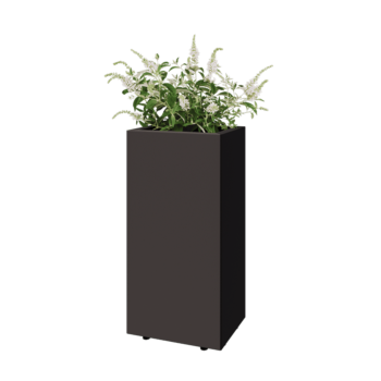 Jardinieră din oțel - Dreptunghiular - 40 x 30 x 80 cm - RAL7016 mat (gri antracit) - Cu placă de bază - Cu picioare