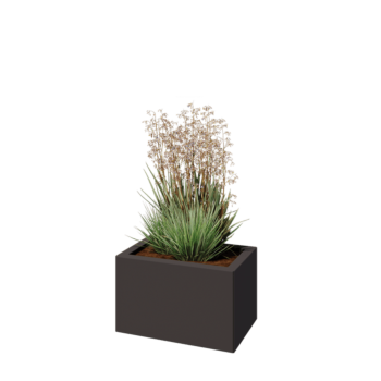 Jardinieră din oțel - Dreptunghiular - 50 x 30 x 30 cm - Altă culoare RAL - Fără placă de bază