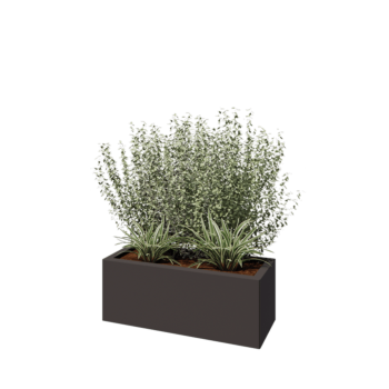 Jardinieră din oțel - Dreptunghiular - 80 x 30 x 30 cm - Altă culoare RAL - Fără placă de bază