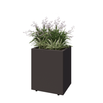 Jardinieră din oțel - Dreptunghiular - 50 x 40 x 60 cm - Altă culoare RAL - Cu placă de bază - Cu picioare