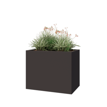 Jardinieră din oțel - Dreptunghiular - 100 x 60 x 80 cm - RAL7016 mat (gri antracit) - Cu placă de bază