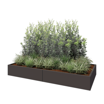 Jardinieră XXL din oțel - Dreptunghiular - 240 x 100 x 30 cm - Altă culoare RAL - Cu placă de bază