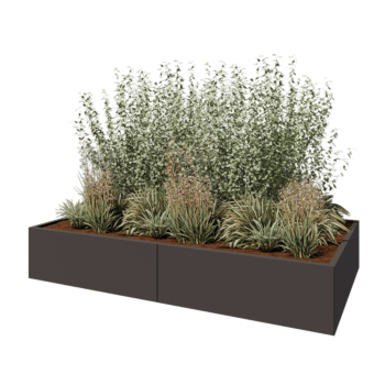 Jardinieră XXL din oțel - Dreptunghiular - 240 x 120 x 40 cm - Altă culoare RAL - Fără placă de bază