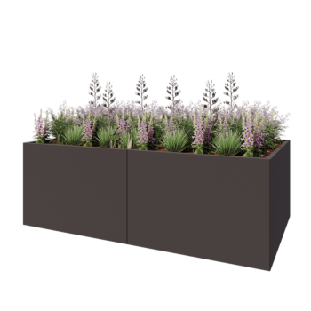 Jardinieră XXL din oțel - Dreptunghiular - 240 x 120 x 80 cm - Altă culoare RAL - Cu placă de bază