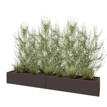 Jardinieră XXL din oțel - Dreptunghiular - 240 x 40 x 30 cm - Altă culoare RAL - Fără placă de bază