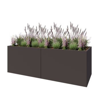 Jardinieră XXL din oțel - Dreptunghiular - 240 x 80 x 80 cm - Altă culoare RAL - Cu placă de bază