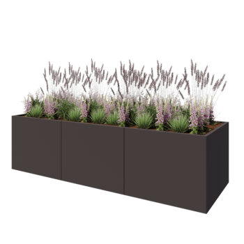 Jardinieră XXL din oțel - Dreptunghiular - 300 x 100 x 80 cm - RAL7016 mat (gri antracit) - Fără placă de bază