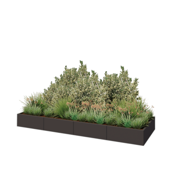 Jardinieră XXL din oțel - Dreptunghiular - 320 x 100 x 30 cm - Altă culoare RAL - Fără placă de bază