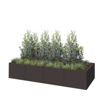 Jardinieră XXL din oțel - Dreptunghiular - 320 x 120 x 60 cm - Altă culoare RAL - Cu placă de bază