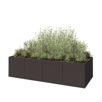 Jardinieră XXL din oțel - Dreptunghiular - 320 x 120 x 80 cm - Altă culoare RAL - Fără placă de bază