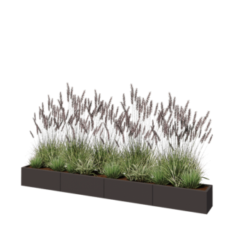 Jardinieră XXL din oțel - Dreptunghiular - 320 x 30 x 30 cm - Altă culoare RAL - Fără placă de bază