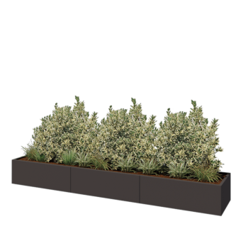 Jardinieră XXL din oțel - Dreptunghiular - 360 x 60 x 40 cm - Altă culoare RAL - Fără placă de bază