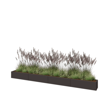 Jardinieră XXL din oțel - Dreptunghiular - 400 x 30 x 30 cm - Altă culoare RAL - Fără placă de bază