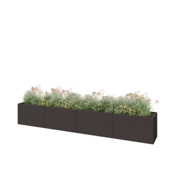 Jardinieră XXL din oțel - Dreptunghiular - 400 x 50 x 60 cm - RAL7016 mat (gri antracit) - Fără placă de bază