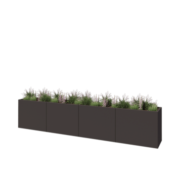 Jardinieră XXL din oțel - Dreptunghiular - 400 x 50 x 80 cm - RAL7016 mat (gri antracit) - Fără placă de bază