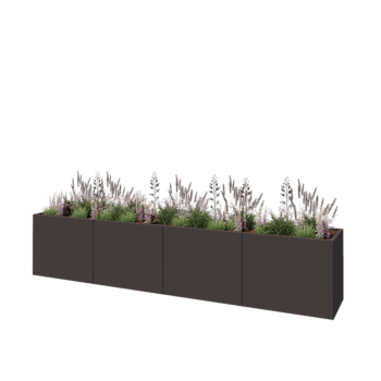 Jardinieră XXL din oțel - Dreptunghiular - 400 x 60 x 80 cm - Altă culoare RAL - Fără placă de bază