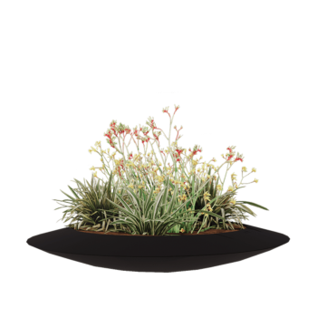 Jardinieră din fibră de sticlă - Vas - Ø 120 x 20 cm - RAL9005 mat (negru) - Cu fund