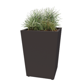 Jardinieră din oțel - Conic - 80 x 80 x 101,5 cm - Sudat - RAL7016 mat (gri antracit) - Cu placă de bază