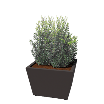 Jardinieră din oțel - Conic - 80 x 80 x 51,5 cm - Sudat - RAL7016 mat (gri antracit) - Cu placă de bază