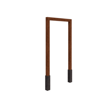 Pergolă din oțel corten - Drept - 150 x 230 cm - Cu bază de beton