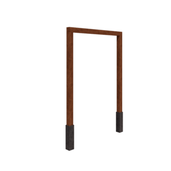 Pergolă din oțel corten - Drept - 200 x 230 cm - Cu bază de beton