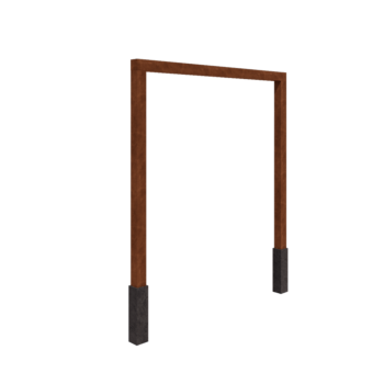 Pergolă din oțel corten - Drept - 250 x 230 cm - Cu bază de beton