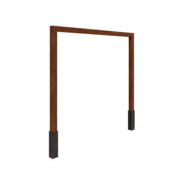 Pergolă din oțel corten - Drept - 300 x 230 cm - Cu bază de beton