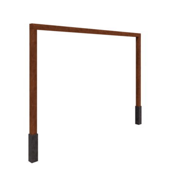 Pergolă din oțel corten - Drept - 400 x 230 cm - Cu bază de beton