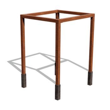 Pergolă din oțel corten configurație pătrat 224 x 200 cm