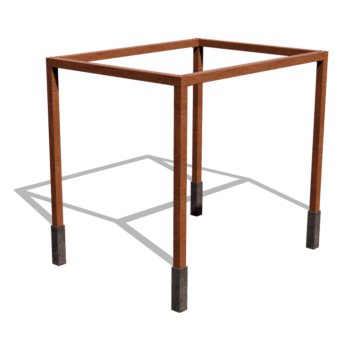 Pergolă din oțel corten configurație pătrat 324 x 250 cm