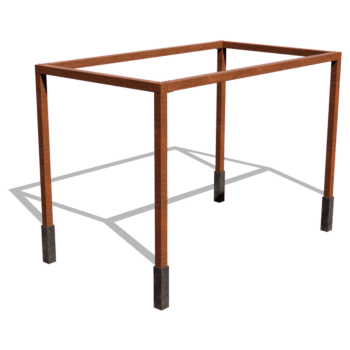 Pergolă din oțel corten configurație pătrat 424 x 250 cm